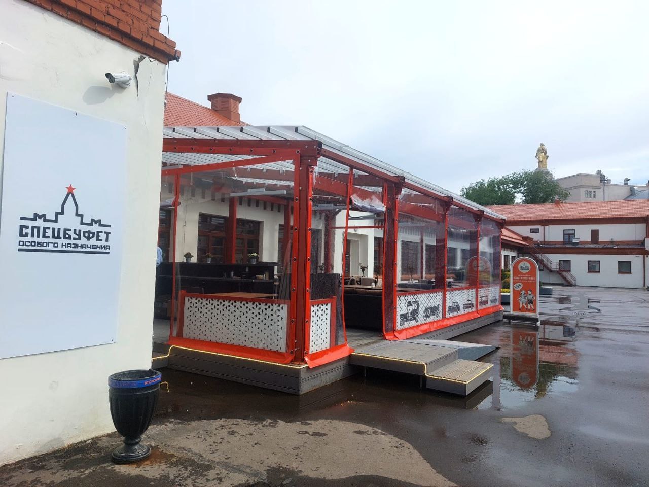 ПВХ шторы для летней террасы кафе в Мглине
